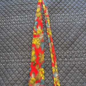 Vintage Pierre Balmain Red and Yellow Floral Tie